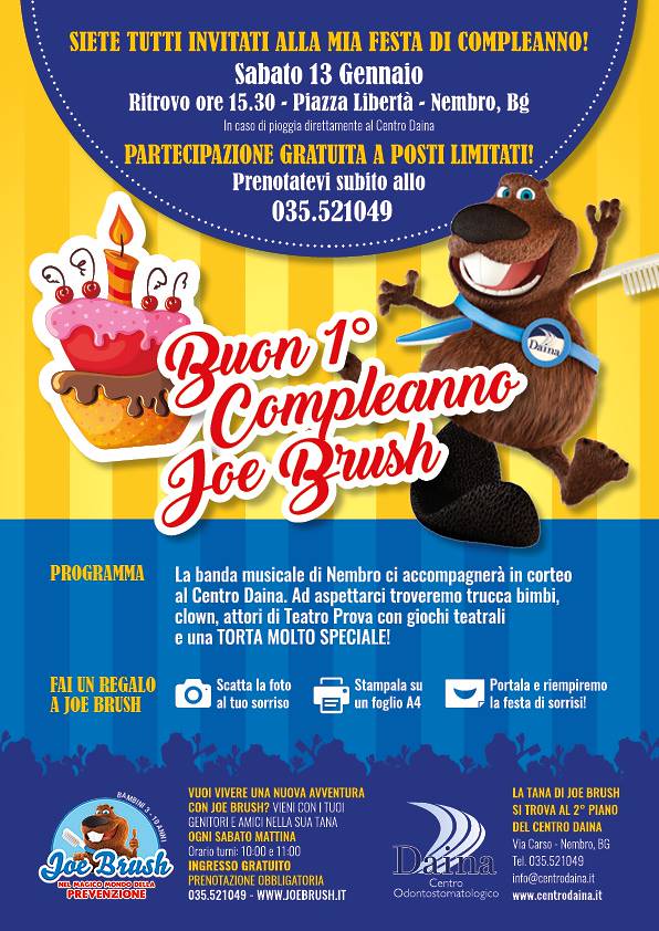 Festeggiamo insieme il 1° compleanno di Joe Brush