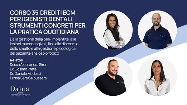 Corso 35 crediti ECM per igienisti dentali: strumenti concreti per la pratica quotidiana