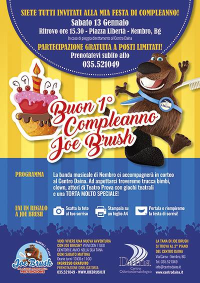 Buon 1° compleanno Joe Brush