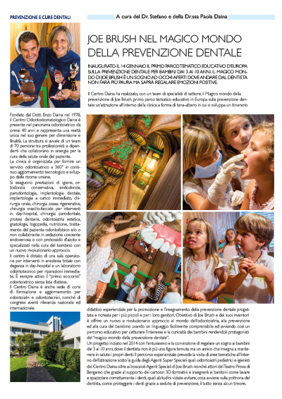 Joe Brush nel magico mondo della prevenzione dentale _ QuiBg n. 240 Marzo 2017 Joe Brush nel magico mondo della prevenzione dentale _ QuiBg n. 240 Marzo 2017