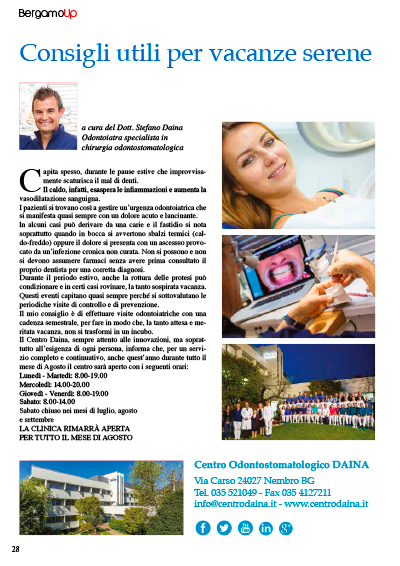 Consigli utili per vacanze serene + Parco tematico di Joe Brush _ n. 70 Luglio/Agosto 2016 Consigli utili per vacanze serene + Parco tematico di Joe Brush _ n. 70 Luglio/Agosto 2016