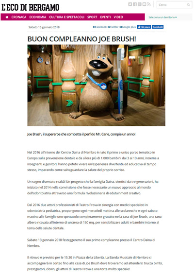 Buon compleanno Joe Brush _www.ecodibergamo.it_13 Gennaio 2018 Buon compleanno Joe Brush _www.ecodibergamo.it_13 Gennaio 2018